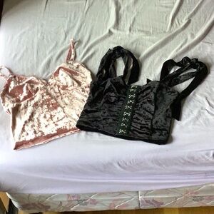 ⭐️Lot of 2 Forever 21 Crushed Velvet Tops Size Small⭐️
